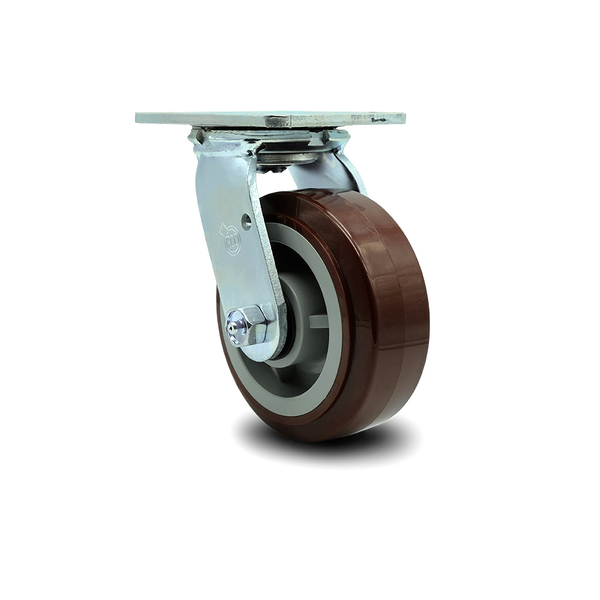 Service Caster 5 Inch Polyurethane Wheel Swivel Caster with Roller Bearing SCC-30CS520-PPUR